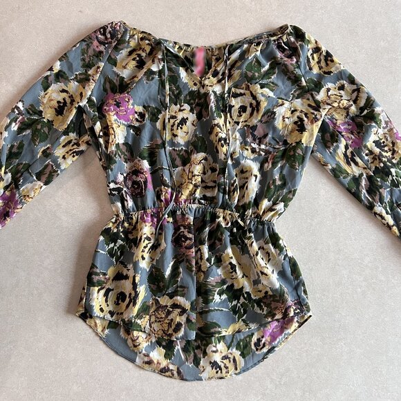 RARE Floral Rose Print Blouse ASO Alex Russo - Picture 3 of 8
